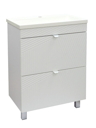 Тумба Toppus, Goffre Muar 60, 60 см, 2 ящика, под умывальник Art 60, белый soft touch, 9711.033