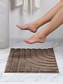 Коврик для ванной, 0.5х0.8 м, полиэстер, кофе, Silvano, Линии, Y4-11471