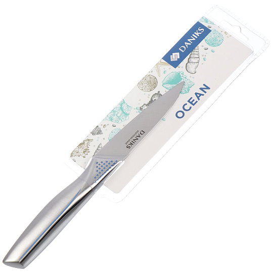 Нож кухонный Daniks, Ocean, для овощей, нержавеющая сталь, 9 см, рукоятка нержавеющая сталь, YYW-A429B-PA