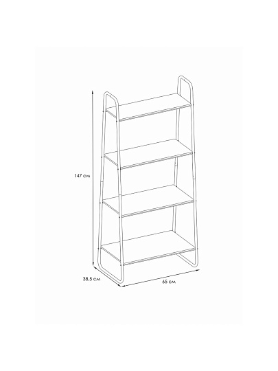 Стеллаж металл, ЛДСП, 4 секции, 65х38.5х147 см, белый, ЗМИ, Скандинавия 24, СТСП24 Б