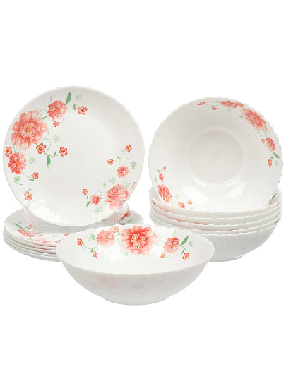 Сервиз столовый стеклокерамика, 13 предметов, на 6 персон, Jewel, Аннет, ПС00114-48