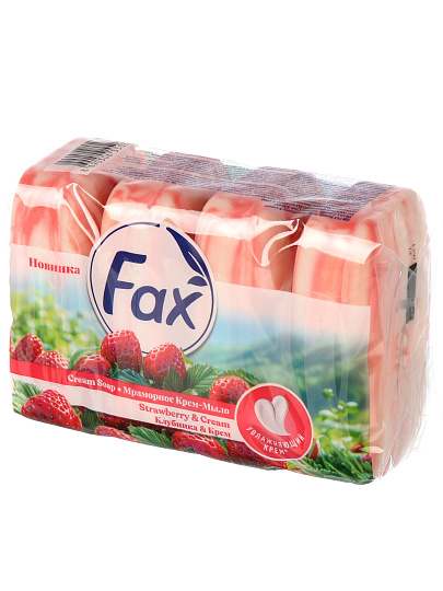 Крем-мыло Fax, Клубника, 4 шт, 70 г