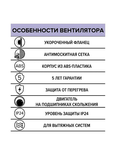Вентилятор вытяжной настенный, ERA, установочный диаметр 100 мм, 14 Вт, 100 м³/ч