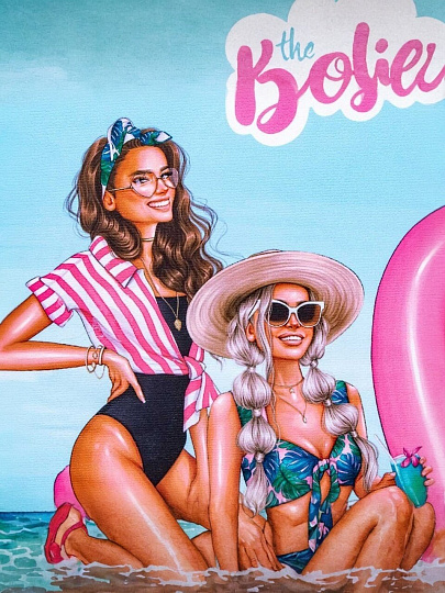 Полотенце пляжное 70х140 см, 100% полиэстер, в сумке, Этель, Лучшие друзья, Китай, 4794205