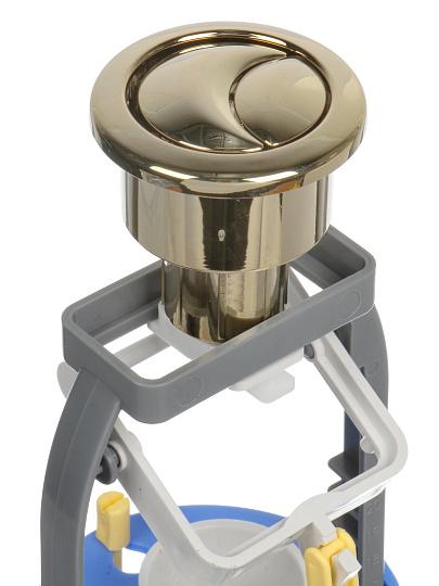 Арматура для бачка унитаза нижняя, 1/2&quot;, двухрежимная, кнопочная, гальваника золото, Инкоэр, СБ2м-НпрНРФ-ЗЗ-ККрпс DI Р