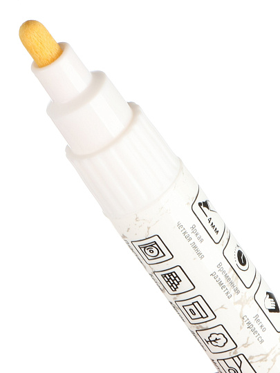 Маркер меловой для временной разметки, стираемый, белый, Lekon, Mel, 14594