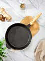 Сковорода чугун, 24 см, Гурман, DavrMetall, съемная ручка, с деревянной ручкой, индукция - фото 6