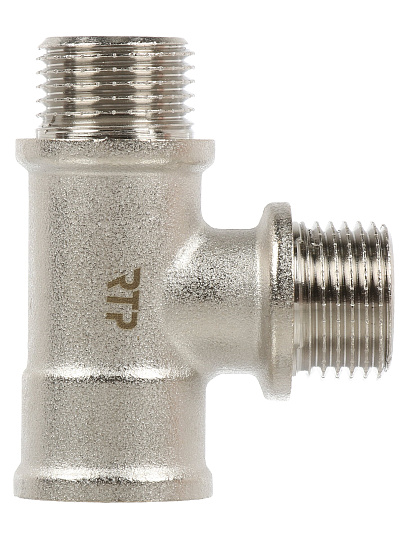 Тройник 1/2", г-ш-ш, никель, индивидуальная упаковка, РосТурПласт