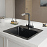 Мойка кухонная врезная, GranFest, Quadro, искусственный мрамор, 558х498 мм, + сифон, черная, GF-Q-561 - фото 3