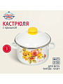 Кастрюля эмалированная сталь, 3 л, крышка сталь, цилиндрическая, Сибирские товары, Весна, 1MD181M, индукция