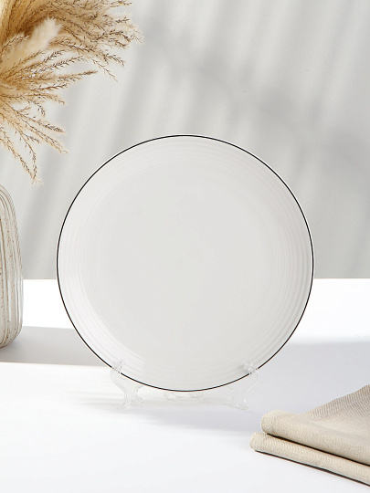 Тарелка обеденная, фарфор, 25 см, круглая, Fiesta, Fioretta, TDP720, белая