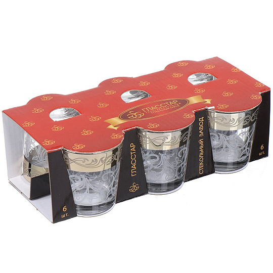 Стопка стекло, 50 мл, 6 шт, Glasstar, Вдохновение, GN2_50_1