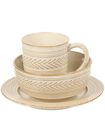 Сервиз столовый керамика, 12 предметов, на 4 персоны, Nouvelle Home, Villatic, 0540197