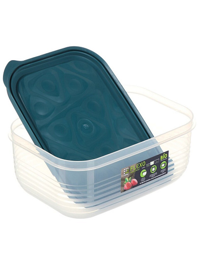 Контейнер пищевой пластик, 1.9 л, 21х15х9 см, прямоугольный, Полимербыт, Flexo, 436977800