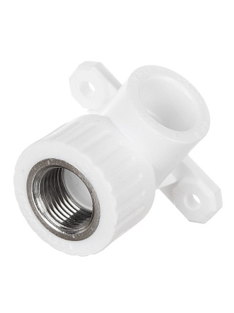 Уголок с креплением полипропилен, d20х1/2'', внутренняя резьба, белый, РосТурПласт