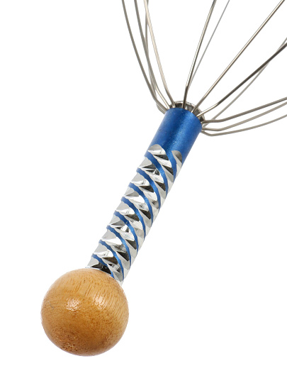 Массажер для головы, 22 см, металл, дерево, в ассортименте, SilaPro, 342-048