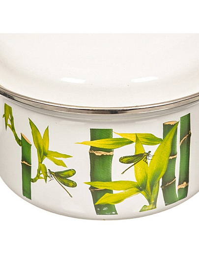 Кастрюля эмалированная сталь, 1 л, крышка сталь, цилиндрическая, Керченский металлургический завод, 42304-072/6, в ассортименте