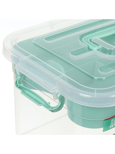 Контейнер для лекарств 10 л, 35.5 х 23.5 х 19 см, с вкладышем, Полимербыт, Домашний доктор, 4381003