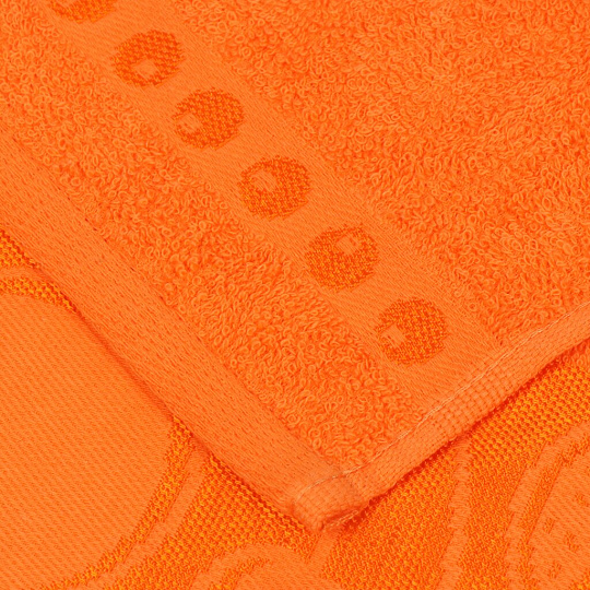 Полотенце кухонное махровое, 35х60 см, 100% хлопок, Вышневолоцкий текстиль, Жаккард Бордюр Фрукты, оранжевое, 302, Россия, Ж1-3560.969.375