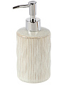 Дозатор для жидкого мыла, керамика, 7.3х7.3х17.5 см, бежевая полоса, Y4-9844 - фото 3