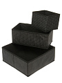 Кофр для хранения, складной, 3 шт, черная клетка, 29х29х12, 29х16х12, 15х14.5х13, A190051 - фото 3