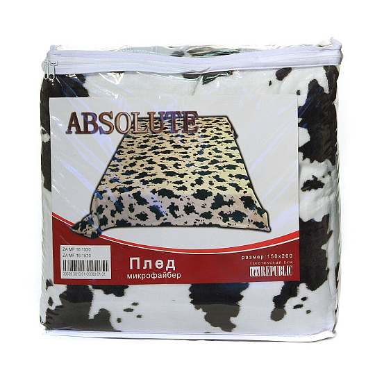 Плед Absolute полутораспальный (150х200 см) микрофибра, в сумке, Шкура далматинца 33539