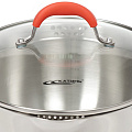 Кастрюля нержавеющая сталь, 2.2 л, крышка стекло, Катунь, Аврора, КТ07-D-18, индукция - фото 2