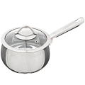 Ковш нержавеющая сталь, 2 л, крышка стекло, металлическая ручка, индукция, Daniks, Премиум, SD-A8-16S1