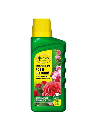 Удобрение Цветочное Счастье, для роз и бегоний, минеральное, жидкость, 285 мл, Фаско
