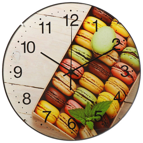 Часы настенные, 30 см, круглые, пластик, стекло, Y6-6071