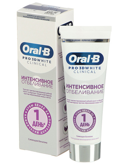 Зубная паста Oral-B, Pro_3D White Clinical Сияющая белизна, 75 мл