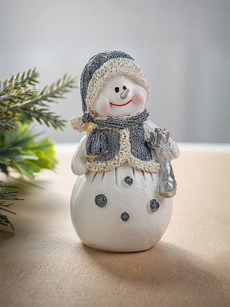 Фигурка декоративная полистоун, Снеговичок, 5х4х8.5 см, A020236