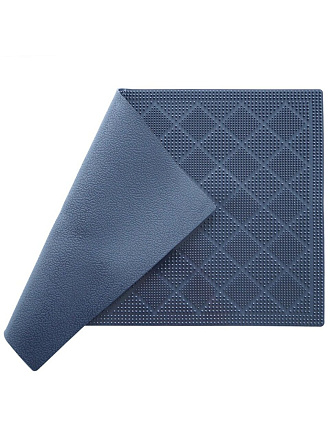 Коврик грязезащитный, 40х60 см, прямоугольный, ПВХ, латексная пропитка, черный, Ромбы, 93606