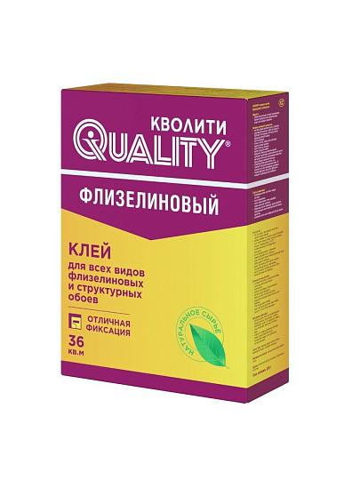 Клей для флизелиновых обоев, Quality, 36 кв.м, 200 г, коробка, 6387