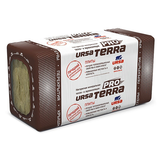 Утеплитель 0.6х1 м, Ursa, Terra 34 pro, 50 мм, плита, 8 шт, 4.88 м2