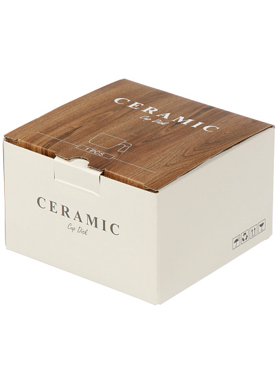 Кружка керамика, 270 мл, с деревянной ручкой, Y4-11011, черная