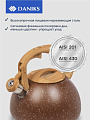 Чайник нержавеющая сталь, 2.7 л, со свистком, матовый, нейлон, Daniks, индукция, GS-04049H-2 - фото 3