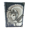 Копилка Символ Года Книга Конь, 21 см, гипс, G040-21-108K, серебряная