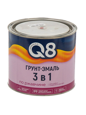 Грунт-эмаль Formula Q8, по ржавчине, алкидная, красно-коричневая, 1.8 кг