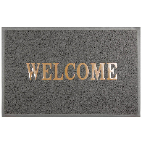 Коврик грязезащитный, 60х90 см, прямоугольный, резина, серый, Welcome, ComeForte, WM-15