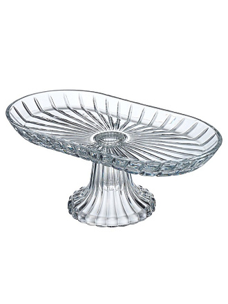 Блюдо стекло, овальное, 14х28х12 см, на ножке, Lefard, 675-130