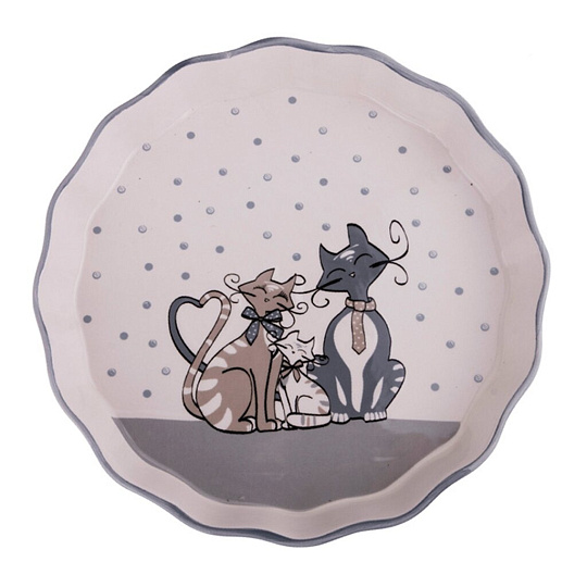 Форма для запекания керамика, 24х24х4 см, круглая, Agness, Ля-мур, 490-288