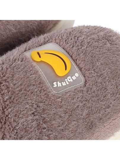 Тапки для мужчин, коричневые, р. 44-45, закрытые, мех, Дыня, A210061