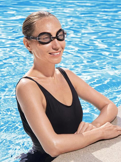 Очки для плавания защита от УФ, антизапотевающее покрытие линз, регулируемые, в ассортименте, от 14 лет, поликарбонат, Bestway, Глубокое море, 21097