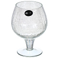 Ваза стекло, настольная, 21 см, Muza, Aura cracle white, 380-643