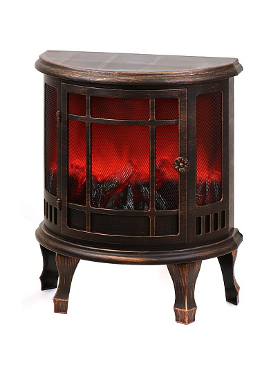 Фонарь декоративный 46х23.5х56 см, на ножках, USB шнур, АА 3шт, пластик, стекло, Камин, M120016