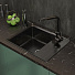 Мойка кухонная врезная, GranFest, Level, искусственный мрамор, 660х500 мм, + сифон, черная, GF-LV-660L - фото 3