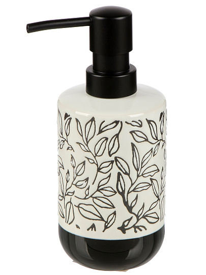 Дозатор для жидкого мыла для ванной и душа, Черно-белое, керамика, 7.3х11.5/17 см, BCE1160AA-LD