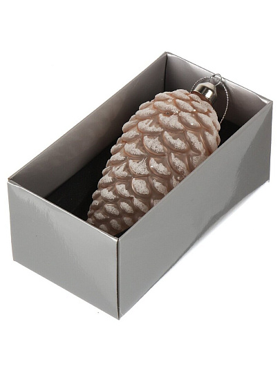 Елочное украшение Шишка, 6х14 см, стекло, пудровые узоры, XF24-SC014