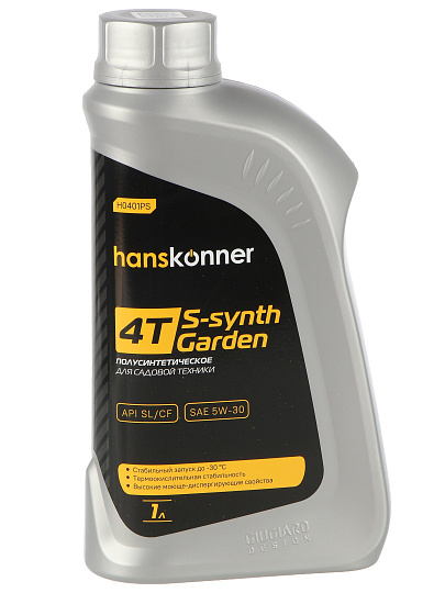 Масло машинное полусинтетич, 4Т, Hanskonner, SEA 5W-30, API SL/CF, 1 л, H0401PS